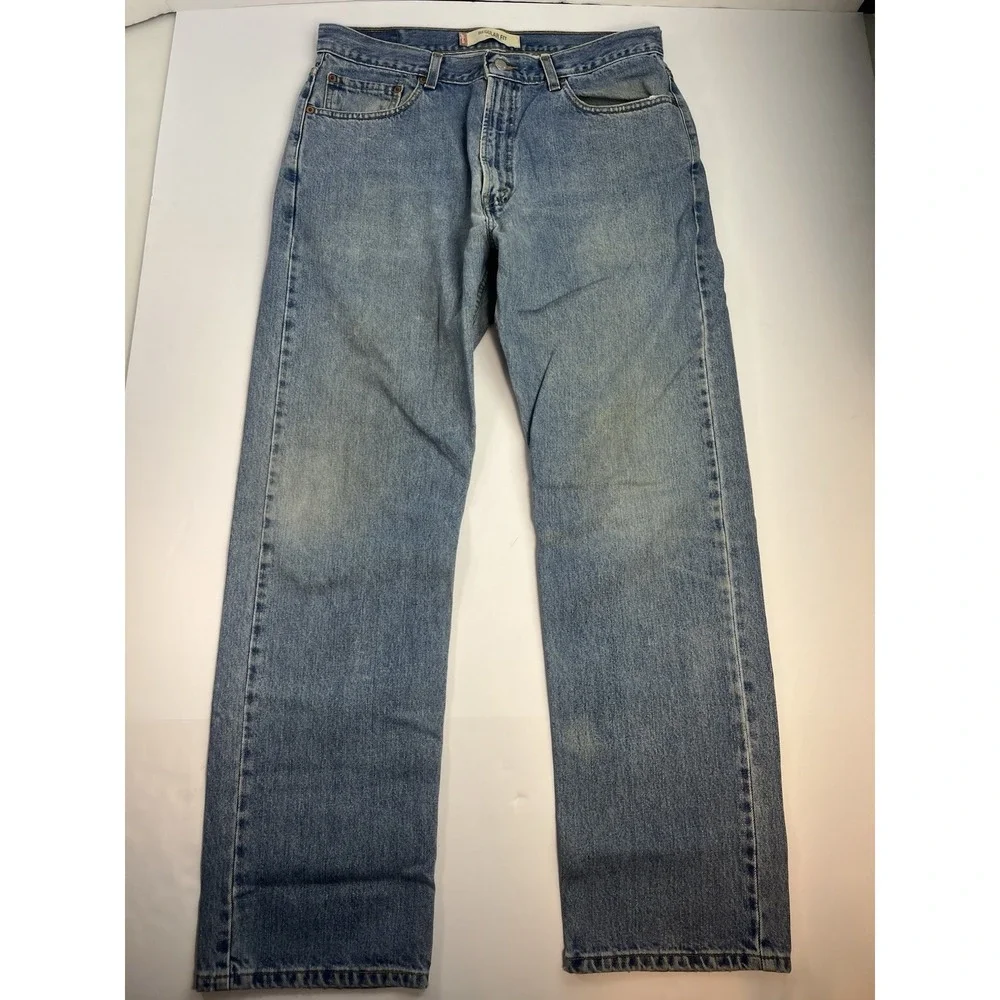 Levi's 505 Jeans 34x32 Straight Fit Light Wash Denim Y2K Classic Style